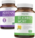 Adrenal & St. John 's Wort (4 개월 공급) 무담 하모니 팩 - L-Tyrosine (120 캡슐) 및 St. John 's Wort와 함께 광고 지원 Powerfil 900mcg Hypericin 캡슐 당 500mg (120 캡슐)