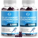 M 인치 글루코사민 Chondroitin Gummies, 1500mg 글루코사민 & 1000mg MSM 서빙 당, 성인을 위한 합동 지원 보충교재, Elderberry 풍미, 45의 서빙 (2의 포장)
