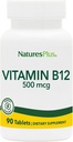 자연 플러스 비타민 B12 (Methylcobalamin) - 500 mcg, 90 채식 정제 - 높은 효능 빨간 혈액 세포 지원 - 천연 에너지 부스터, 전반적인 건강을 촉진 - 글루텐 - 무료 90 서빙