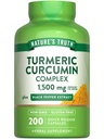 Nature's Truth Turmeric Curcumin Complex | 1500mg | 200 캡슐 | 흑퍼 추출물 | Non-GMO & 글루텐 무료 보충