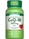 Nature's Truth CoQ10 200 mg Softgels | 92 Count | 강화 된 흡수 | 흑퍼 추출물 | Non-GMO 및 글루텐 무료 보충