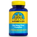 NATURE'S LIFE Cal Mag 아연 복합 1000mg / 500mg / 15mg - 칼슘 마그네슘 아연 보충 w / 비타민 D 및 보론 - 뼈 건강, 근육 및 심장 건강 지원, 60 일 보증, 25 Serv, 100 모자