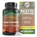 EarthNutri Acetyl-L-Carnitine 캡슐 - 첨가제 무료, 글루텐 무료, 필러 없음, 보존제 없음 - 아세틸 L-Carnitine 보충 도움 농축 및 에너지 - 봉사 당 500mg