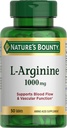 Nature 's Bounty L-Arginine 1000mg for Supporting Blood Flow and Vascular Function – 비 GMO, 글루텐 무료, 50 정제