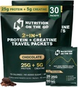 크레아틴을 가진 Go Whey Protein Isolate Packets에 영양 - 25g Protein + 5g Creatine - 단일 공급 여행 단백질 분말 - 초콜릿 (30-Pack)