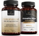 프리미엄 Geranylgeraniol Plus Annatto Max DeltaGold - 심장 건강, 건강한 노화, 면역 지원 및 전반적인 웰빙 - Geranylgeraniol 60 캡슐 - Annatto Max 60 캡슐