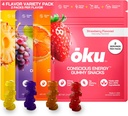 ōku Energy Chews - 에너지 Gummies w/Natural Caffeine from Green Tea | Yerba Mate, Hydration, 4g Fiber Gummy, Non-GMO | 운영, 사이클링, 온-고 스낵, 다양성 팩 (8 팩)