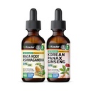 BIO KRAUTER Maca 루트 Ashwagandha Tincture 2 Fl. Oz. & 한국어 Panax Ginseng Tincture 2 Fl. Oz.