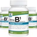 품질 선택 비타민 B1 Thiamin 100 mg 에너지 지원, 신경 시스템 기능, & 두뇌 건강 비타민 보충교재 정제, 100개의 조사 병 (3 팩)