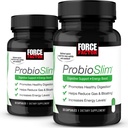 FORCE FACTOR ProbioSlim, 2-Pack, Probiotic Supplement for Women and Men with Probiotics and Green Tea Extract, 가스 감소, 부화, 변비, 지원 소화 건강 및 Gut 건강, 60 캡슐