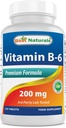 성인을위한 최고의 천연 비타민 b6 200mg, 120 정제 (120 개)