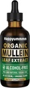 Lungs Cleanse를 위한 Mullein 하락, 클로로필, 지원 면역성이 있는 Vegan Mullein 잎 추출물 Tincture, 호흡 - 4개 fl oz (120 ml)