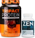 Nutrology TRIPACT Protein Powder, 7-in-1 식사 교체 Shake, 크림 초콜릿 (40 인분) Zen 천연 마그네슘 보충 (30 인분)