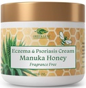 그린 리프 Naturals Manuka Honey Eczema Cream Moisturizing Lotion Fragrance Psoriasis Relief - Itchy, Dry Skin Ointment - 피부 Soothing Moisturizer - 바디 & 페이스 크림 - 아이 & 성인 4oz