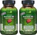 Irwin Naturals Brain Awake Max3 + Nitric Oxide Booster - 60 액체 소프트 젤, 2 팩 - 지원 뇌 건강 및 최적화 성능 - 40 총 서빙