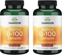 Swanson Vitamin B-100 - 에너지 및 대사 지원 촉진 비타민 보충 - 높은 Potency Formula Supporting Heart Health, Brain Health & Nervous Function - (100 캡슐) (2 팩)