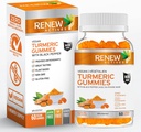 RENEW ACTIVES Vegan Turmeric 130MG per 2 Gummies with Black Pepper for Enhanced Absorption – 산화 방지제 지원 및 면역 건강 – 훌륭한 타스팅, 쉬운 에-Swallow 보충교재, 캐나다에서 만든 – 60 Gummies