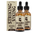 Striking Viking Beard Oil for Men - 2 Fl Oz, Pack of 2, Vanilla Scent - Almond, Tea Tree, Argan 및 Jojoba Oil for Beard Growth, Softening & Moisturizing을 가진 자연적으로 Derived 컨디셔너