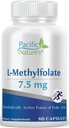 태평양 자연의 L-Methylfolate 7.5mg (60 캡슐) 자연, 전반적인 건강 지원을위한 Folate의 활성 형태 - 글루텐 무료, Non-GMO