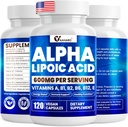 알파 Lipoic 산 600mg의 에너지 부스트를 위한 ALA 보충교재, 면역성이 있는 지원, 건강한 기능 및 강화한 흡수, 근본적인 비타민을 가진 R 알파 Lipoic 산, 120의 캡슐