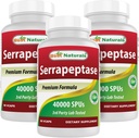 최고의 자연 Serrapeptase 40000 SPUs 90 Vcaps (90 개)