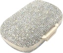 Bling Diamond Pill 주최자 8 구획, 매일 여행 휴대용 알약 케이스 두 배 편들어진 Rhinestone Pill 상자 비타민/Cod Liver 기름 약 장비 (실버)