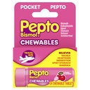 Nausea, Heartburn, Indigestion, Upset Stomach 및 Diarrhea를위한 Pepto Bismol 포켓 치마블 정제 - 5 증상 빠른 구호, 체리 맛 24캐럿