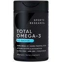 스포츠 연구® 총 오메가-3 물고기 기름 2200mg - 남극 Krill w/Astaxanthin, 야생 Sockeye 살몬 & 알래스카 Pollock - EPA & DHA의 960mg - 120 Softgels