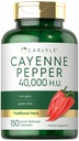 Carlyle Cayenne Pepper Capsules | 40,000 HU | Non-GMO 및 글루텐 무료 보충