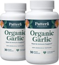 패턴 웰빙 무취 유기 마늘 - 1000mg - 면역, 순환 및 심장 건강 지원 - 비 GMO & 글루텐 무료 - 60 Vegan 캡슐