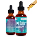 Liver Support & NAC, 아연 - 우유 이틀, 다 델리 뿌리, 치코리, 심황, 사탕 뿌리, Chanca Piedra - Liver Cleanse & Detox 보충