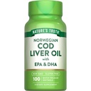 Nature's Truth Norwegian Cod Liver Oil | 100 Softgels | EPA 및 DHA | 비 GMO 및 글루텐 무료 보충