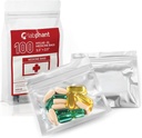 100 팩 Mylar 냄새 증거 XL 약 부대 - 두 배 끝 Perm를 가진 Ziplock 부속품 부대. 감적; 약, 보석, 기계설비를 위한 알약 팩 Baggie; 지퍼 밀봉된 알약 주머니 (3.5 x 2.5", 은)
