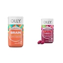 OLLY Ultra Strength Brain Softgels, Nootropic, 건강한 두뇌 기능, 기억, 초점 & Ultra Women's Multi Softgels, 전반적인 건강 및 면역 지원, Omega-3s, 철, 비타민 A, D를 지원합니다