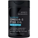 스포츠 연구 트리플 힘 Omega 3 물고기 기름 - Burpless 물고기 기름 보충교재 w/EPA & DHA 지방산은 단 하나 근원 야생 알래스카 Pollock에서 - 1250 mg, 180 ct를 강화합니다