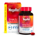 Megared Omega-3 물고기 기름 + 높은 흡수 Krill 기름 500mg Softgels, MegaRed 진보된 4in1 (병에 있는 80 조사) 집중된 Omega-3 물고기 & Krill 기름 보충교재
