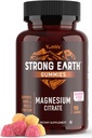 강한 지구 - 성인 250mg (90 조사)에 대한 마그네슘 시트레이트 구미 - Calm Gummies - Vegan Magnesium Gummies - 여성, 남성, 청소년을위한 보충
