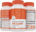 레거시 웰니스 아이 캔디 아이 비타민 Lutein, Zeaxanthin, 칼슘, Biotin, 구리, 아연 알약 + 노화 성인에 있는 시각 건강 지원 + Too Much 스크린 시간에서 눈 스트레인, 건조한 눈 보충교재