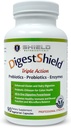 DigestShield® Probiotic & Prebiotic Supplement + Digestive Enzymes, Bloat, Safely Digest Dairy, 글루텐 및 가공 식품, Chitosan, 90-Meal 공급과 지방 흡수 감소