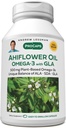 ANDREW LESSMAN Ahiflower Omega-3 with GLA - 60 Softgels - 고유하게 균형 잡힌, Essential Omega-3 지방산의 식물 기반 소스. Stomach Upset, Contaminants 또는 수성 없음. 쉽게 삼키기