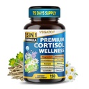 VEGATOT 유기 Cortisol 웰니스 단지 15-in-1 수식 마그네슘 Ashwagandha St. John's Wort Valerian Rhodiola Rosea Passionflower Chamomile