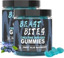 DYALE Beast Bites Creatine Bites - 서빙 당 5g Creatine Monohydrate - 설탕이나 인공 색소 - 저 칼로리, 채식주의자 & 할랄 - 블루 라즈베리 맛 - 30 Gummies (2pcs)