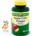 Apple Cider Vinegar 450mg. Spring Valley Apple Cider Vinegar 캡슐 450 mg 100 조사, Non-GMO, Luall의 45 Diabetes 해독을 가진 글루텐 자유로운 보충교재 뭉치