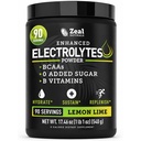 Zeal Naturals Electrolyte Powder Recovery 음료 (90 인분 | 레몬 라임) w 0 Sugar +BCAAs +B-Vitamins Electrolyte Supplement w 칼륨 아연 및 마그네슘 하이드로 션 - Keto Electrolytes
