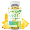 CoQ10 Gummies, Coenzyme Q10 보충교재 200 mg의 세포 에너지와 면역 건강을 위한 높은 흡수 CoQ10 보충교재, Vegan, 글루텐 자유로운, 파인애플 풍미, 60 조사