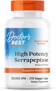 의사 최고의 높은 효능 Serrapeptase, 지원 Sinus 건강, 비 GMO, Vegan 270 Veggie 모자