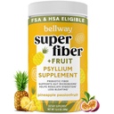 Bellway Super Fiber Powder + Fruit, Sugar Free Organic Psyllium Husk Powder Fiber Supplement for Regularity, Bloating Relief & Digestive Health, Plant 기반, 파인애플 Passion Fruit (50 서빙)