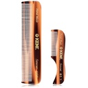 Kent Beard and Mustache Grooming Set - 남성 여행 및 홈 사용을위한 수제 포켓 빗, Grooming을위한 미니 빗