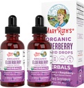 Elderberry Syrup | USDA Organic Elderberry | 설탕 무료 성인 & 어린이 면역 지원은 연령 1 +| Clean Label Project Verified, Vegan, Non-GMO, 글루텐 무료 | 1 Fl Oz (2 팩)