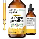 Wild & Organic Ashwagandha Drops - Mood Support Supplement w/Ashwagandha Root Extract - Calm Mind 용 액체 드롭 - Relaxation Supplements - Sugar & Alcohol-Free - 4 fl oz